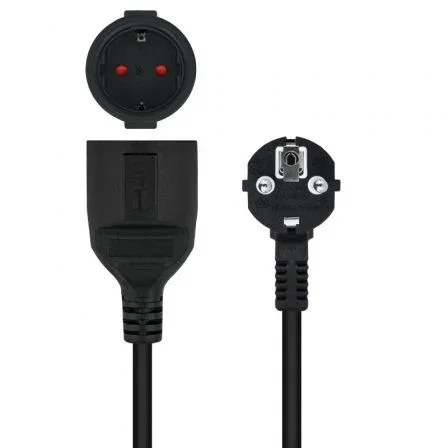 Nanocable Cable de Alimentación Alargador Schuko Negro 2 m Nanocable Cable de Alimentación Alargador Schuko Negro 2 m